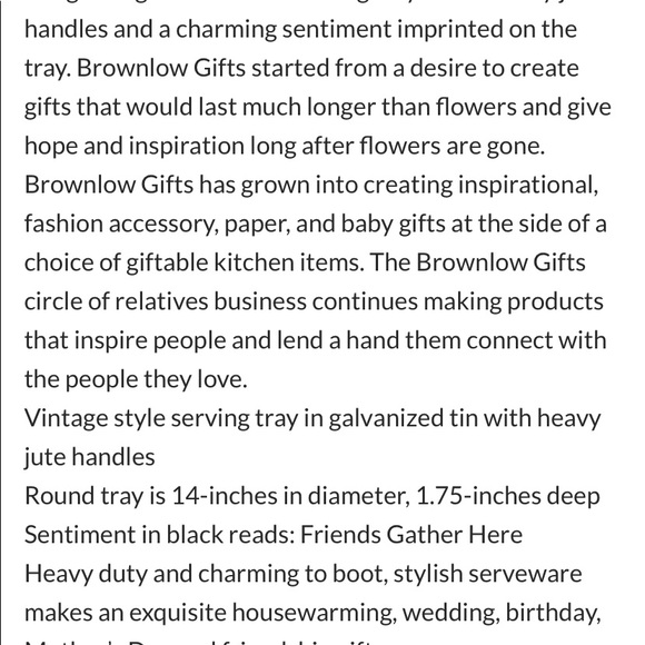 Brownlow “eat well, laugh often, love much” galvanized tin vintage style tray - Picture 6 of 8